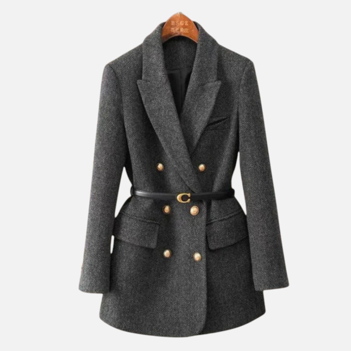 Zarenzio | Women’s Heritage Tweed Double-Breasted Coat