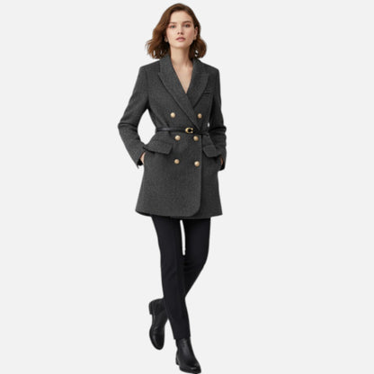 Zarenzio | Women’s Heritage Tweed Double-Breasted Coat