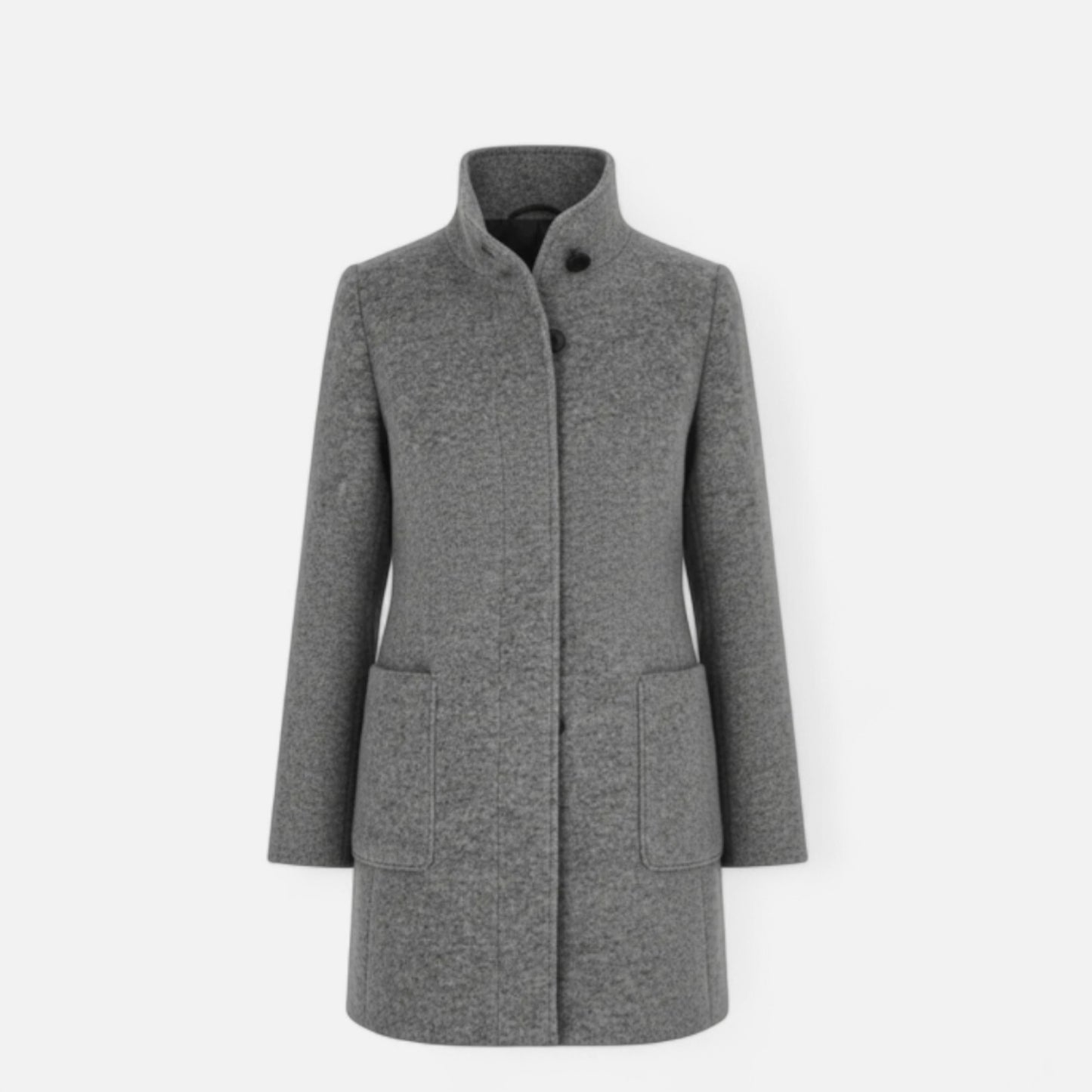 Zarenzio | Women’s Wool Blend Coat with Stand Collar