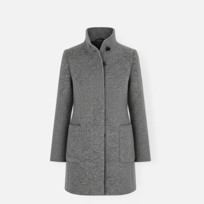 Zarenzio | Women’s Wool Blend Coat with Stand Collar