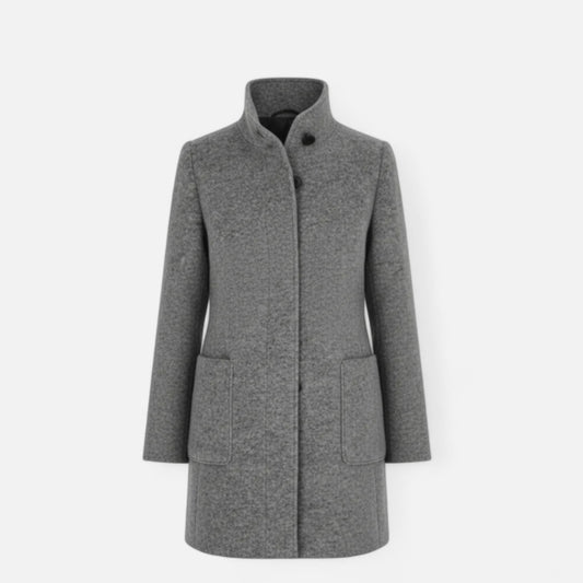 Zarenzio | Women’s Wool Blend Coat with Stand Collar
