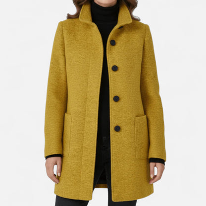 Zarenzio | Women’s Wool Blend Coat with Stand Collar