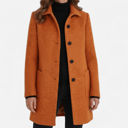 Zarenzio | Women’s Wool Blend Coat with Stand Collar