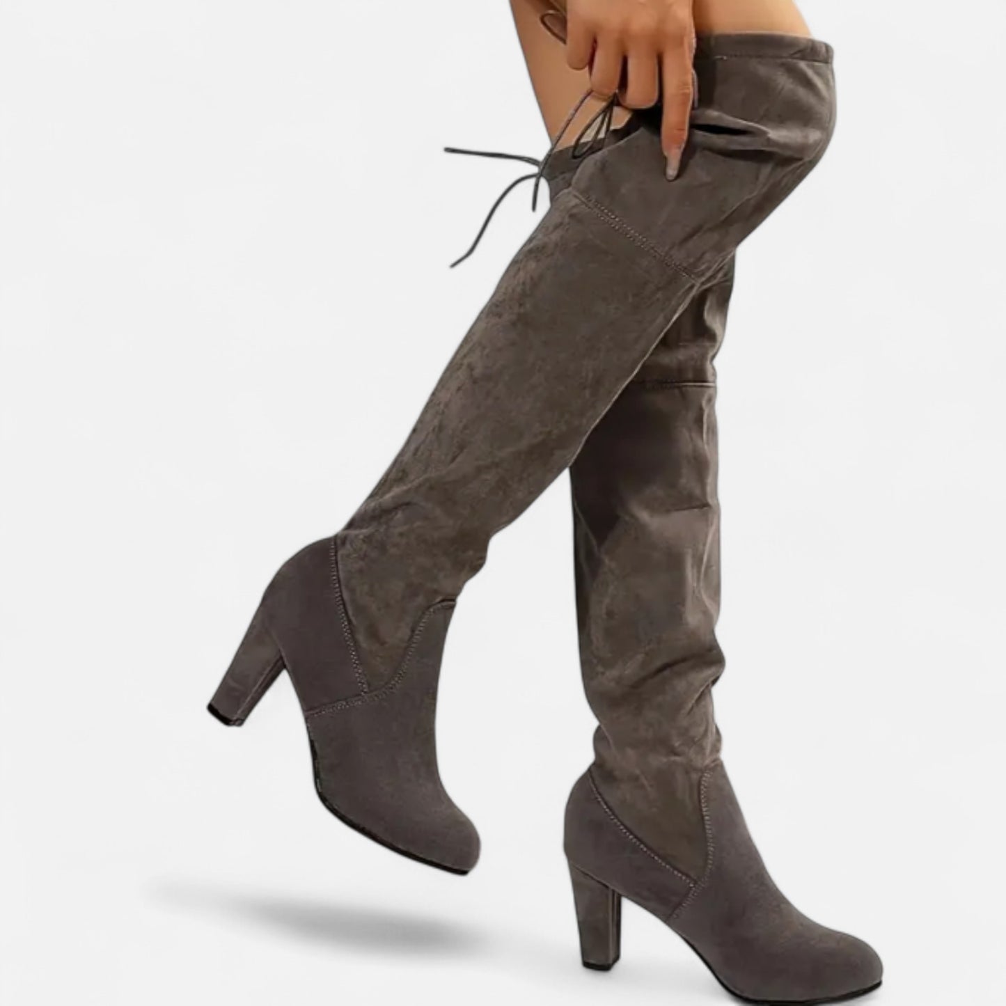 Zarenzio | Women’s Over-the-Knee Slip-On Boot with Chunky Heel