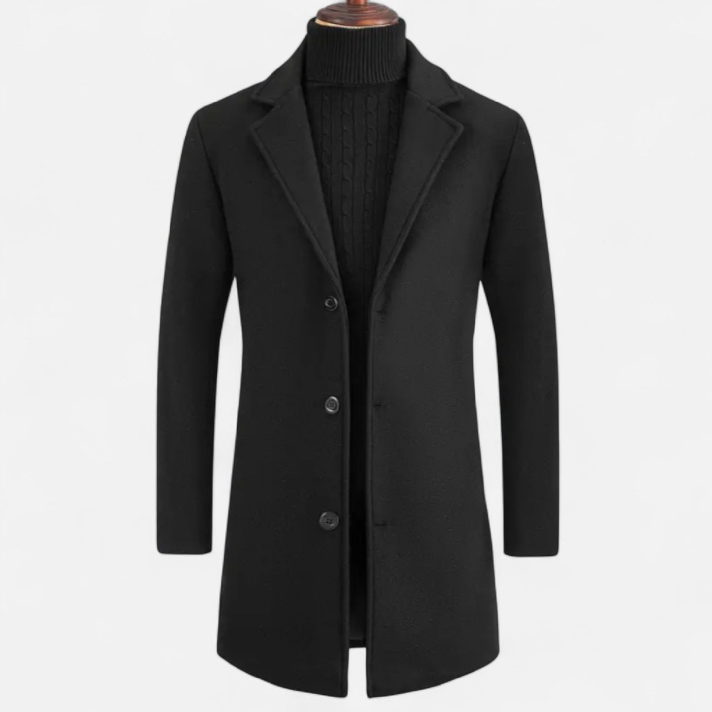 Zarenzio | Men’s Single-Breasted Trench Coat in Mid-Grey