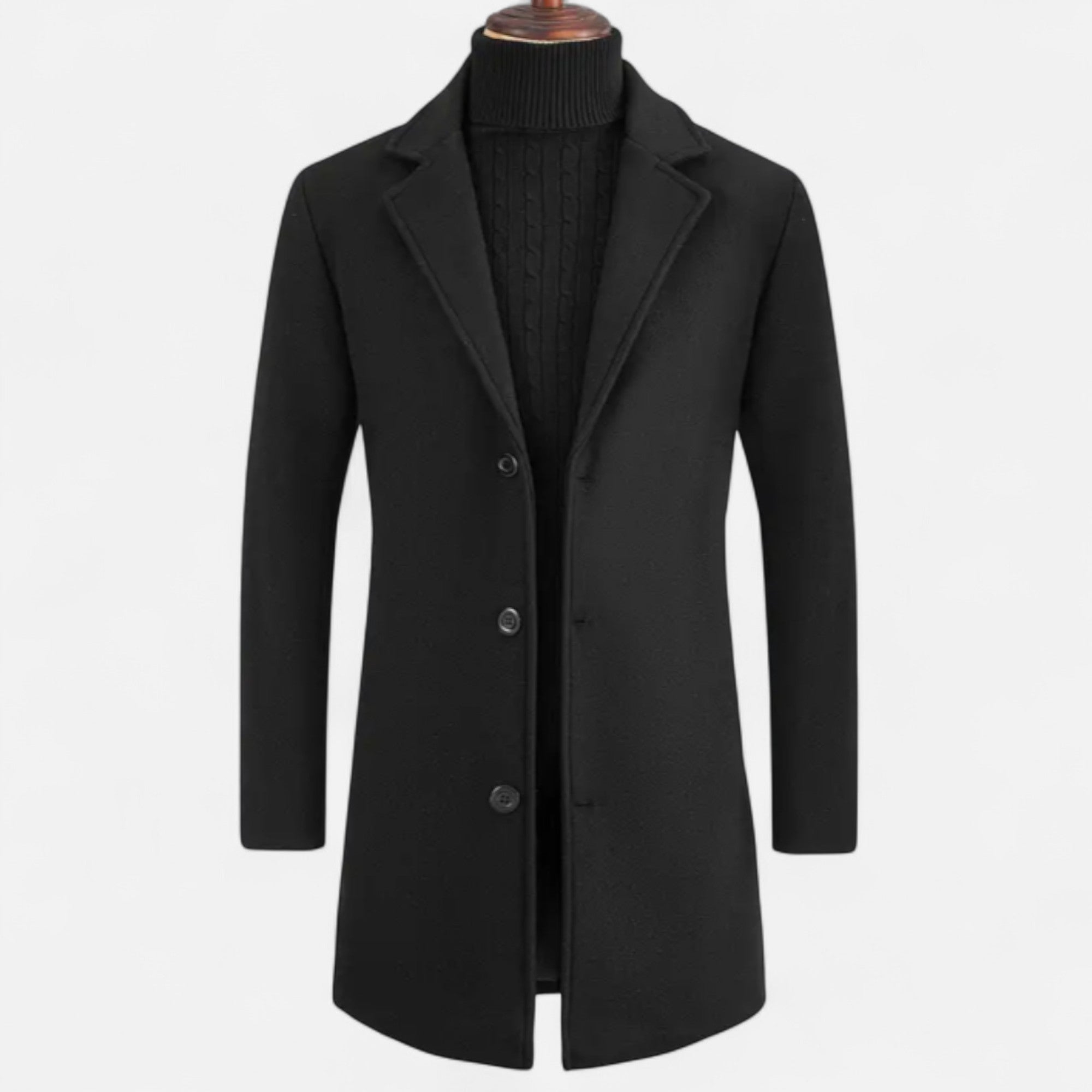 Zarenzio | Men’s Single-Breasted Trench Coat in Mid-Grey