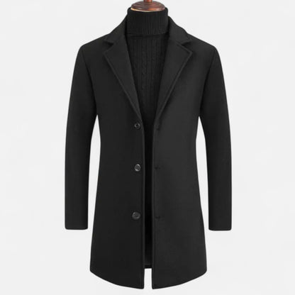 Zarenzio | Men’s Single-Breasted Trench Coat in Mid-Grey