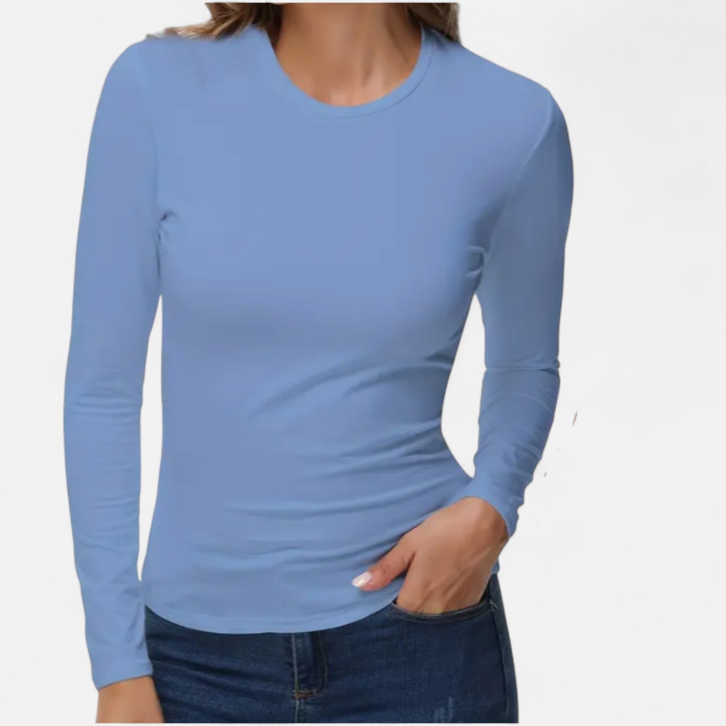 Zarenzio | Women’s Thermal Crew-Neck Shirt in Merino Blend