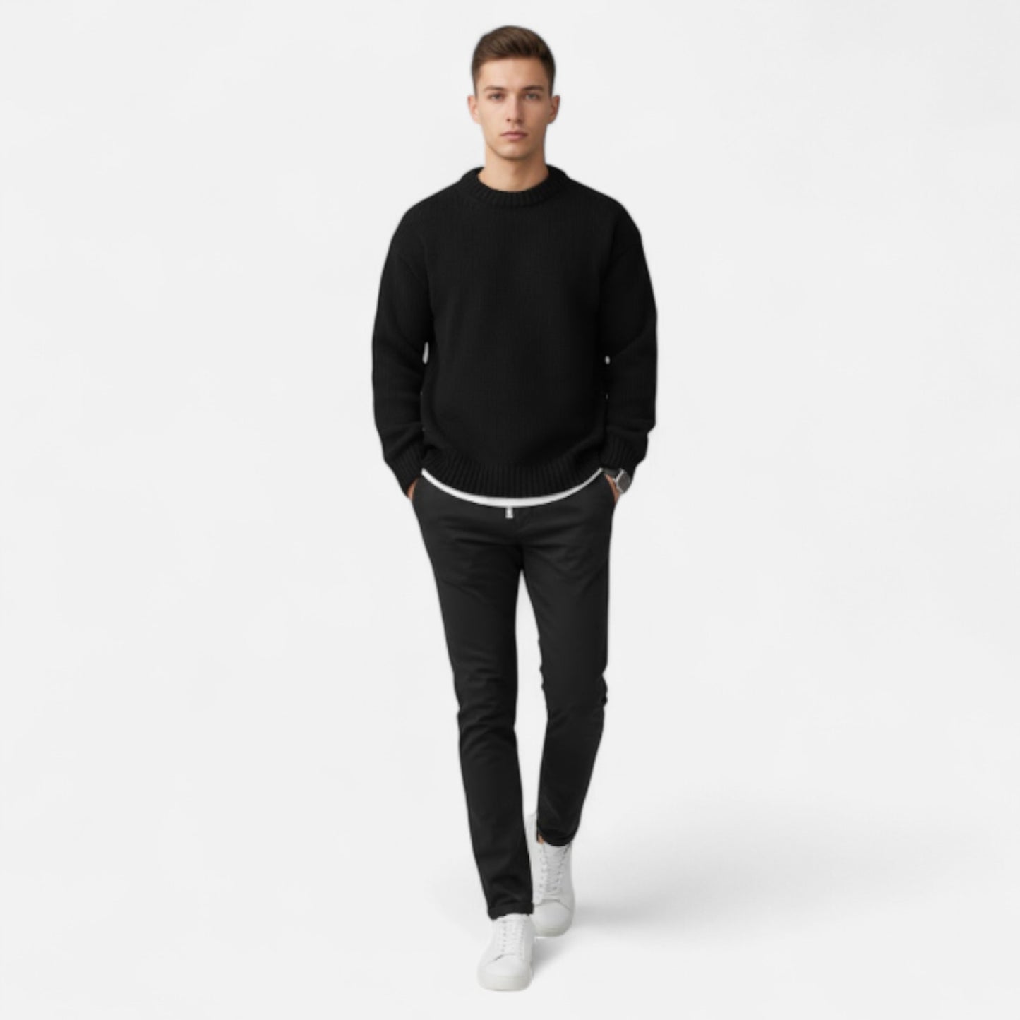 Zarenzio | Men’s Cashmere-Touch Crew-Neck Pullover