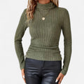 Zarenzio | Women's Polyester Ribbed Turtleneck Sweater