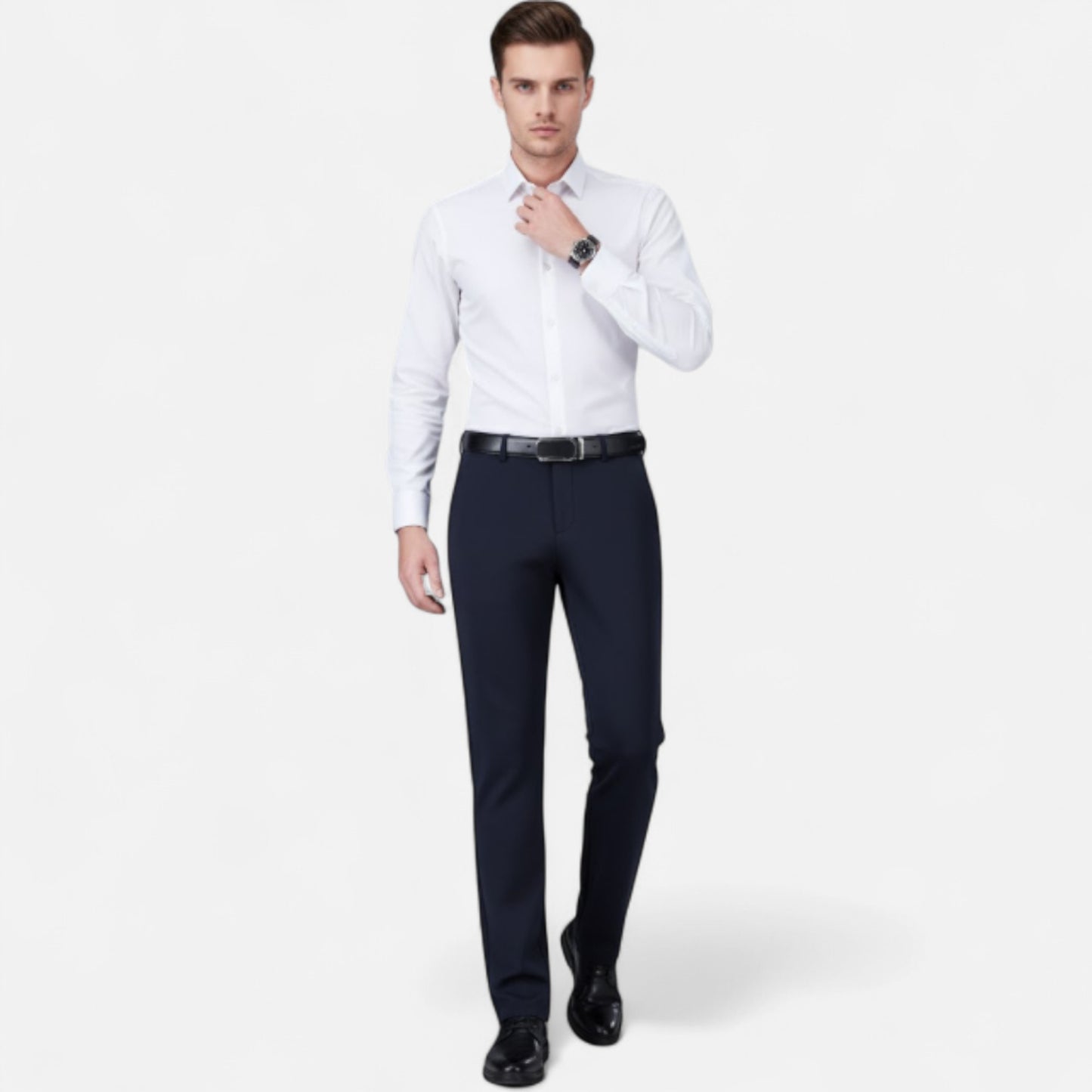 Zarenzio | Men’s Tailored Wool-Blend Winter Trousers