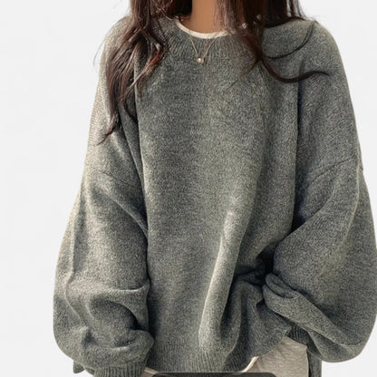 Zarenzio | Women’s Drop-Shoulder Crew Pullover Knit