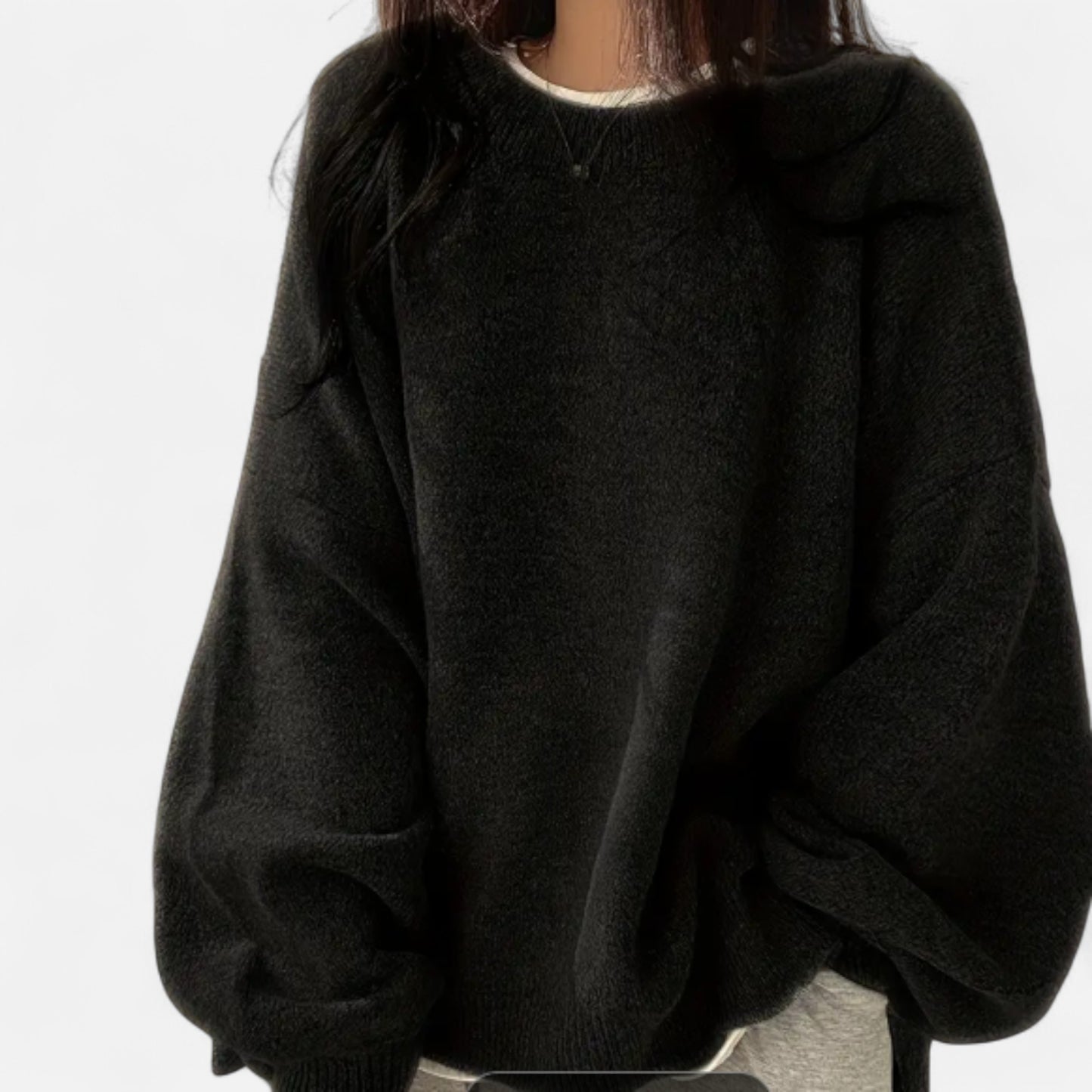 Zarenzio | Women’s Drop-Shoulder Crew Pullover Knit