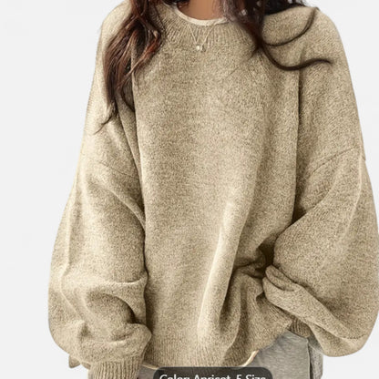 Zarenzio | Women’s Drop-Shoulder Crew Pullover Knit