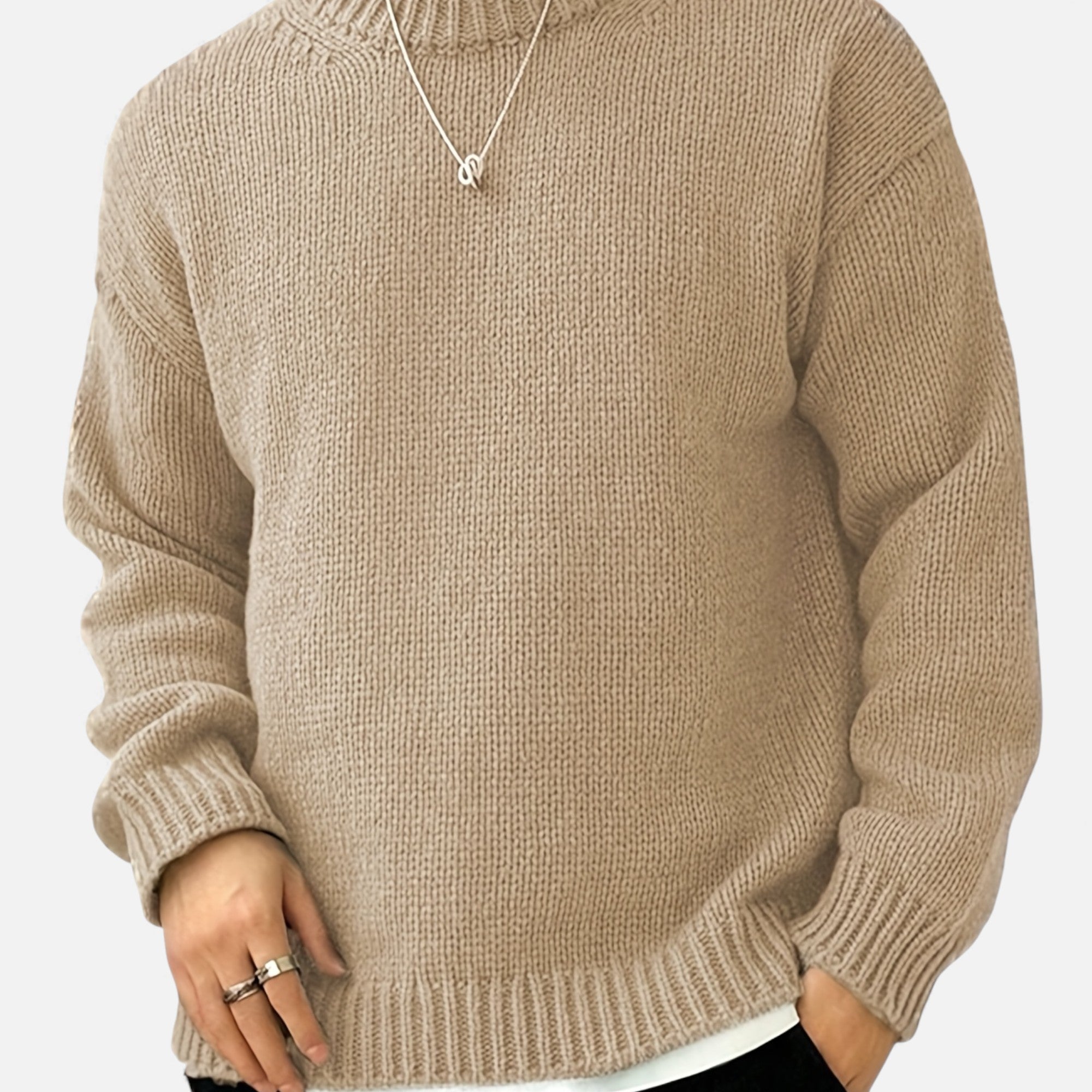 Zarenzio | Men's Polyester Knitted Crew Neck Sweater