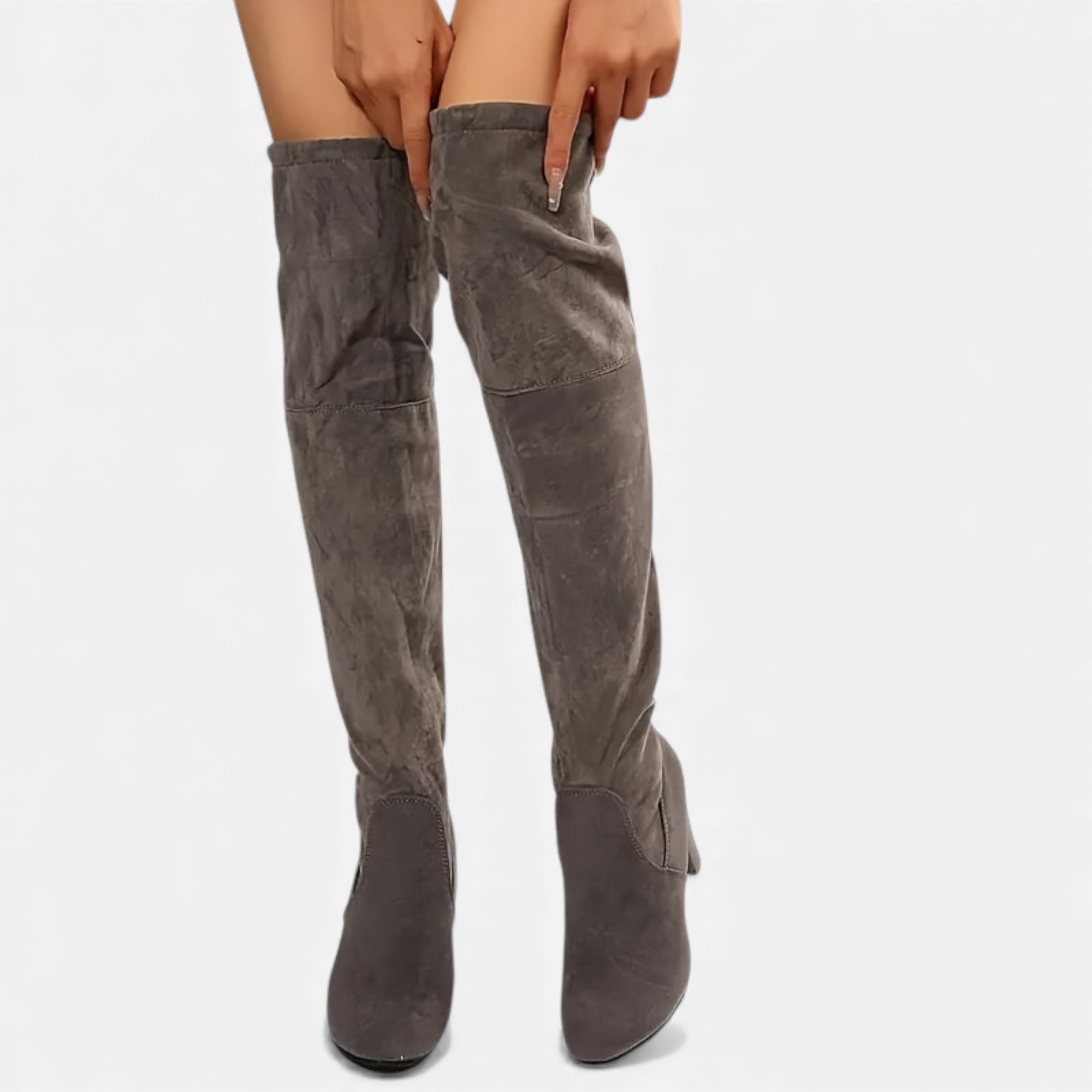 Zarenzio | Women’s Over-the-Knee Slip-On Boot with Chunky Heel