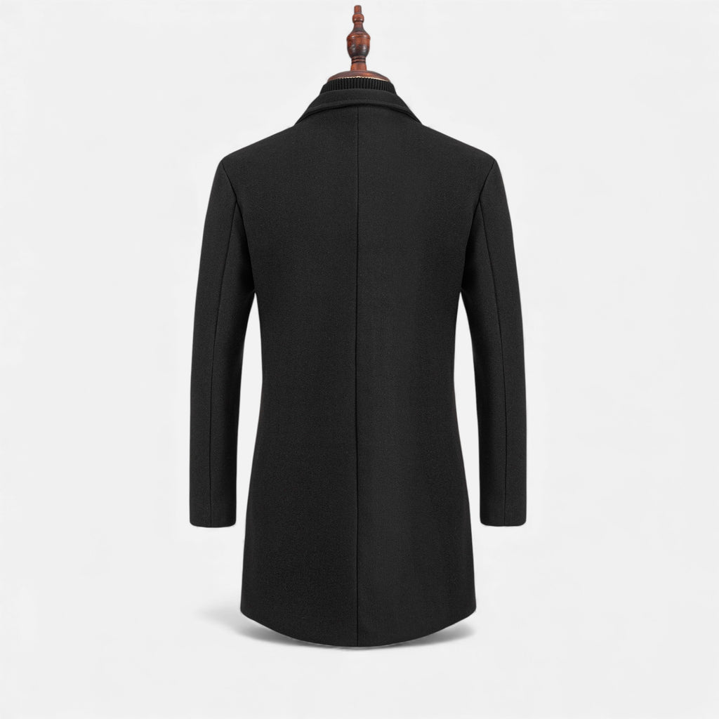 Zarenzio | Men's Polyester Slim-Fit Single-Breasted Trench Coat