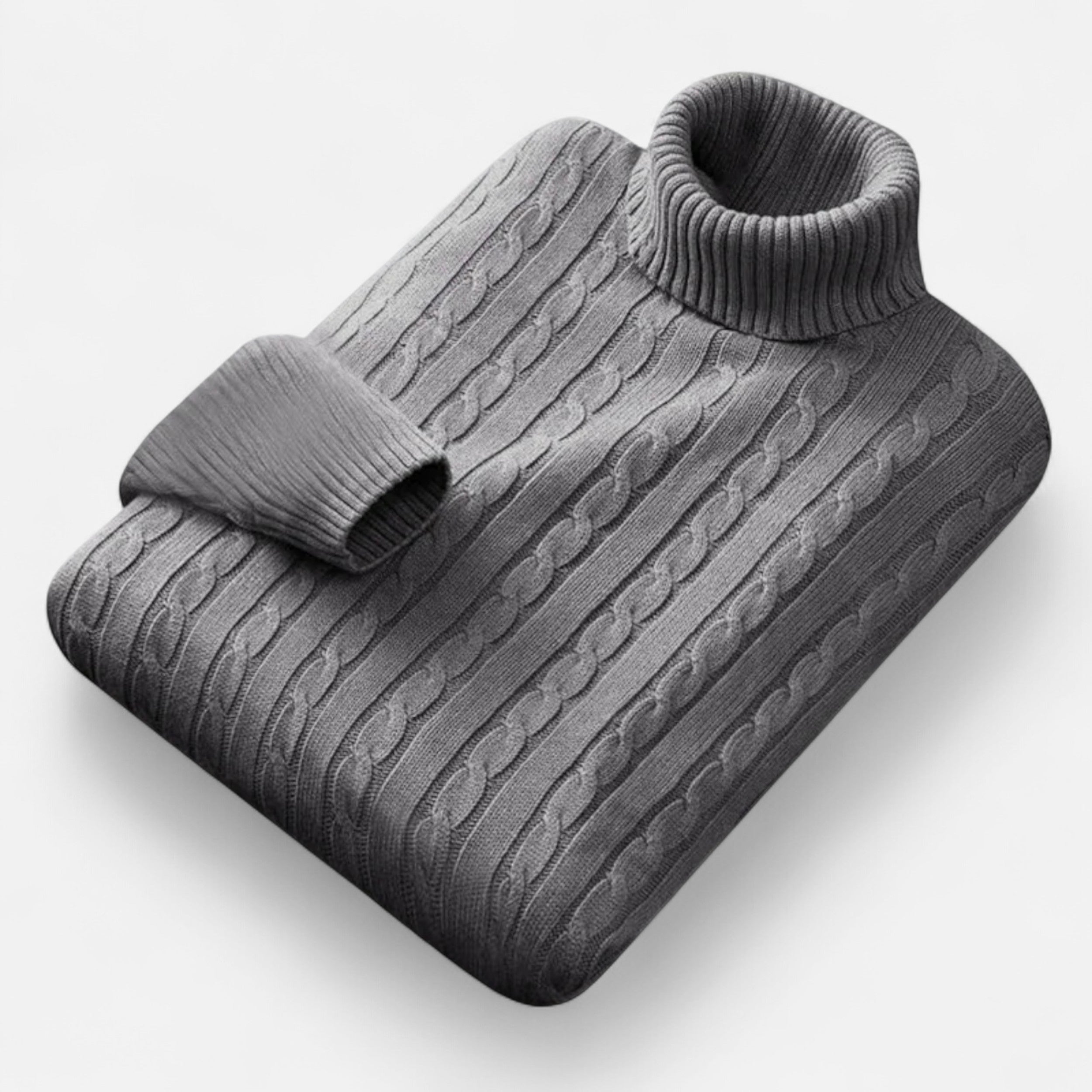 Zarenzio | Men's Polyester Knitted High Neck Turtleneck Sweater