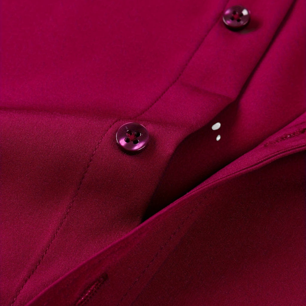 Zarenzio | Men's Polyester Slim-Fit Long Sleeve Business Shirt