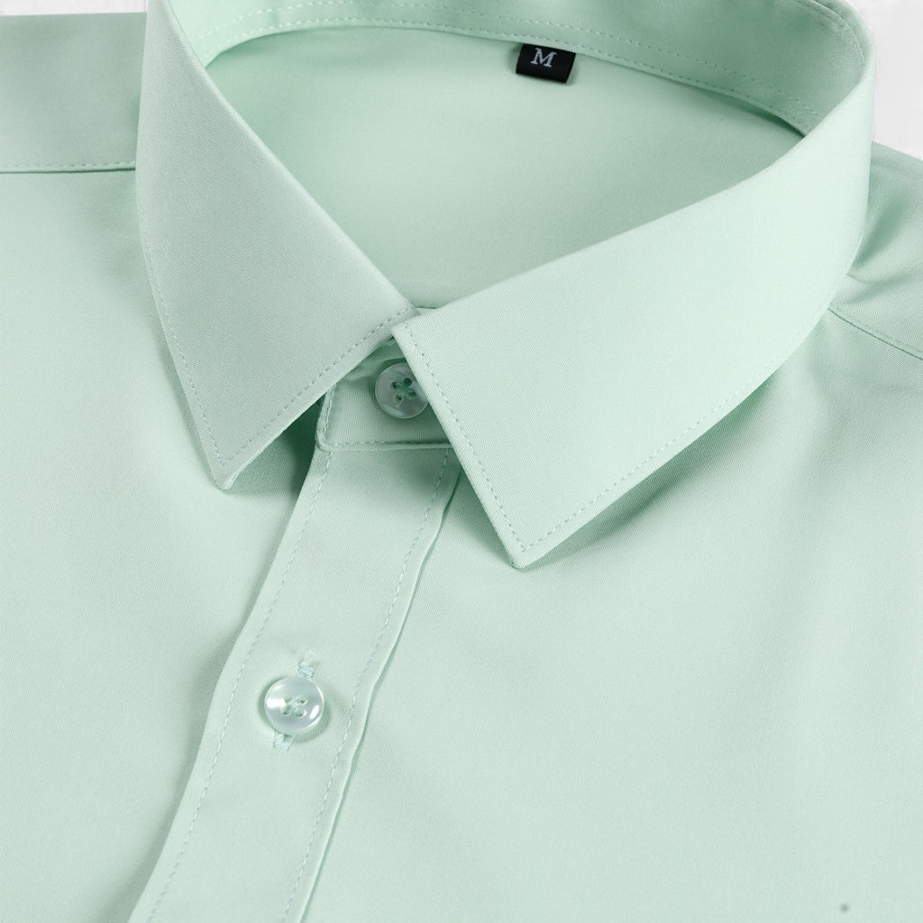 Zarenzio | Men's Polyester Slim-Fit Long Sleeve Business Shirt