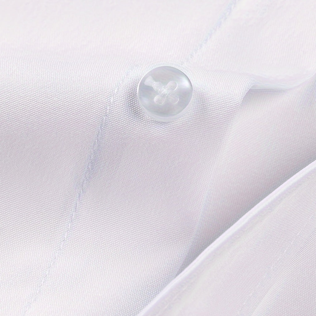 Zarenzio | Men's Polyester Slim-Fit Long Sleeve Business Shirt