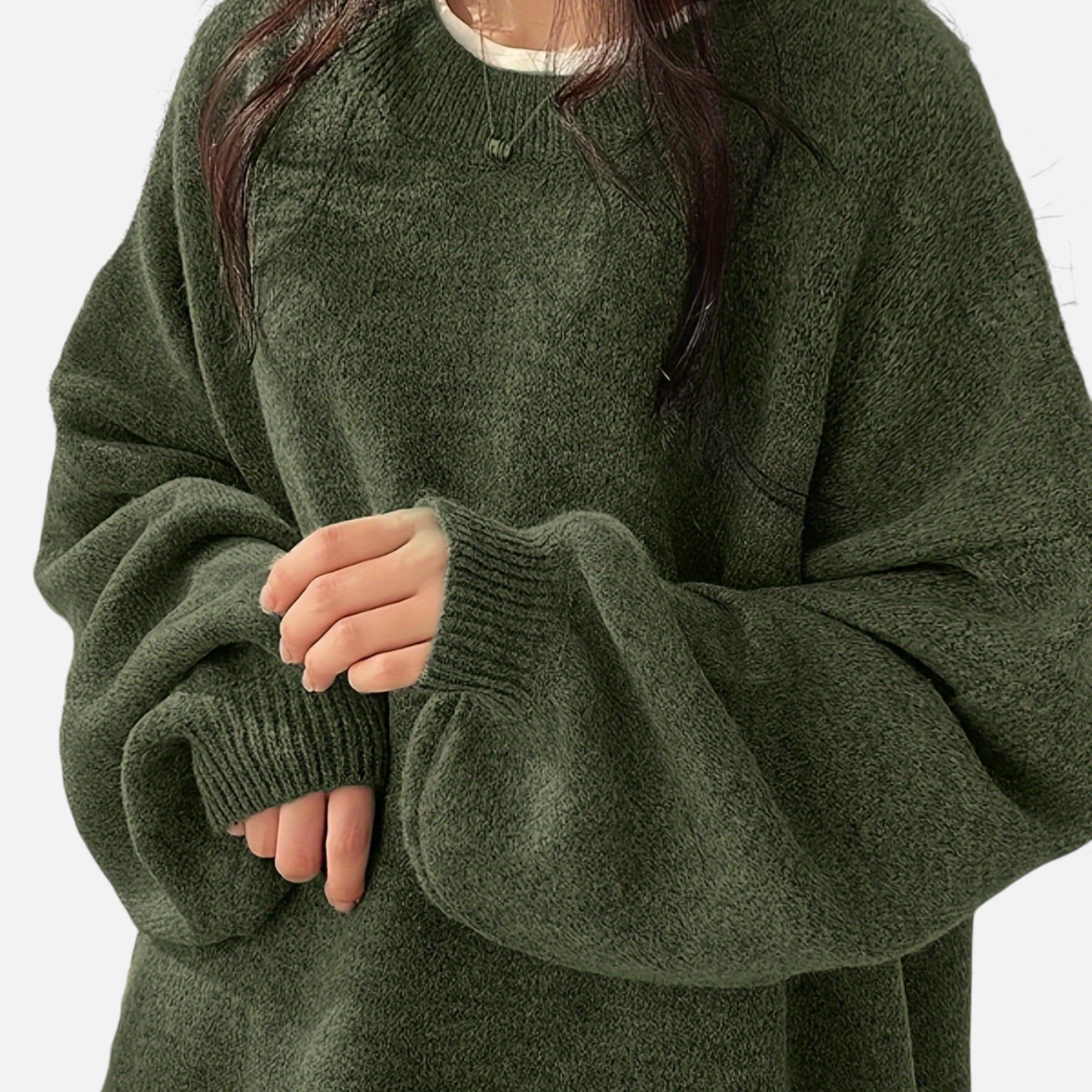 Zarenzio | Women's Polyester Knit Crew Neck Pullover Sweater