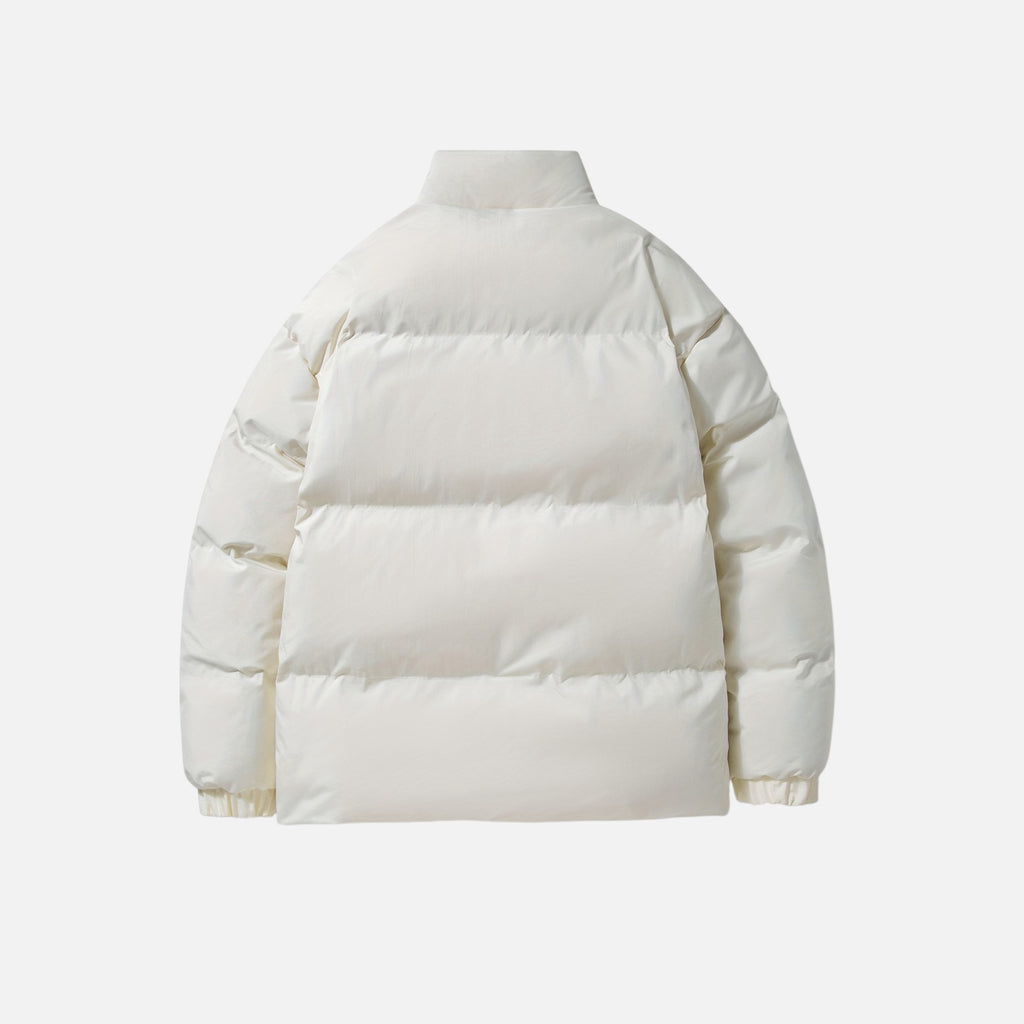 Zarenzio | Men's Polyester Zip-Up Puffer Jacket with Pockets