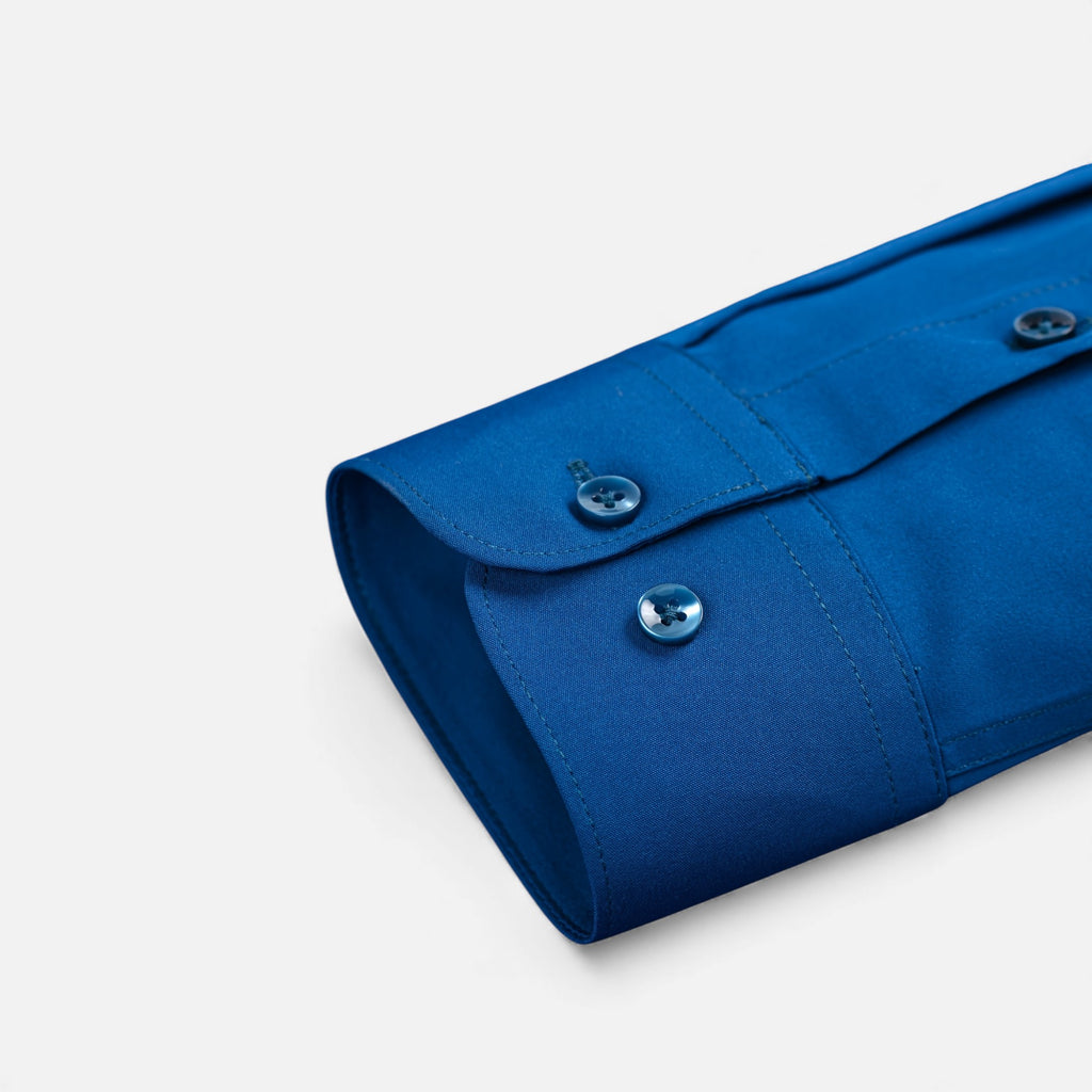 Zarenzio | Men's Polyester Slim-Fit Long Sleeve Business Shirt