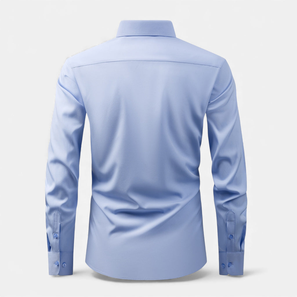 Zarenzio | Men's Polyester Slim-Fit Long Sleeve Business Shirt