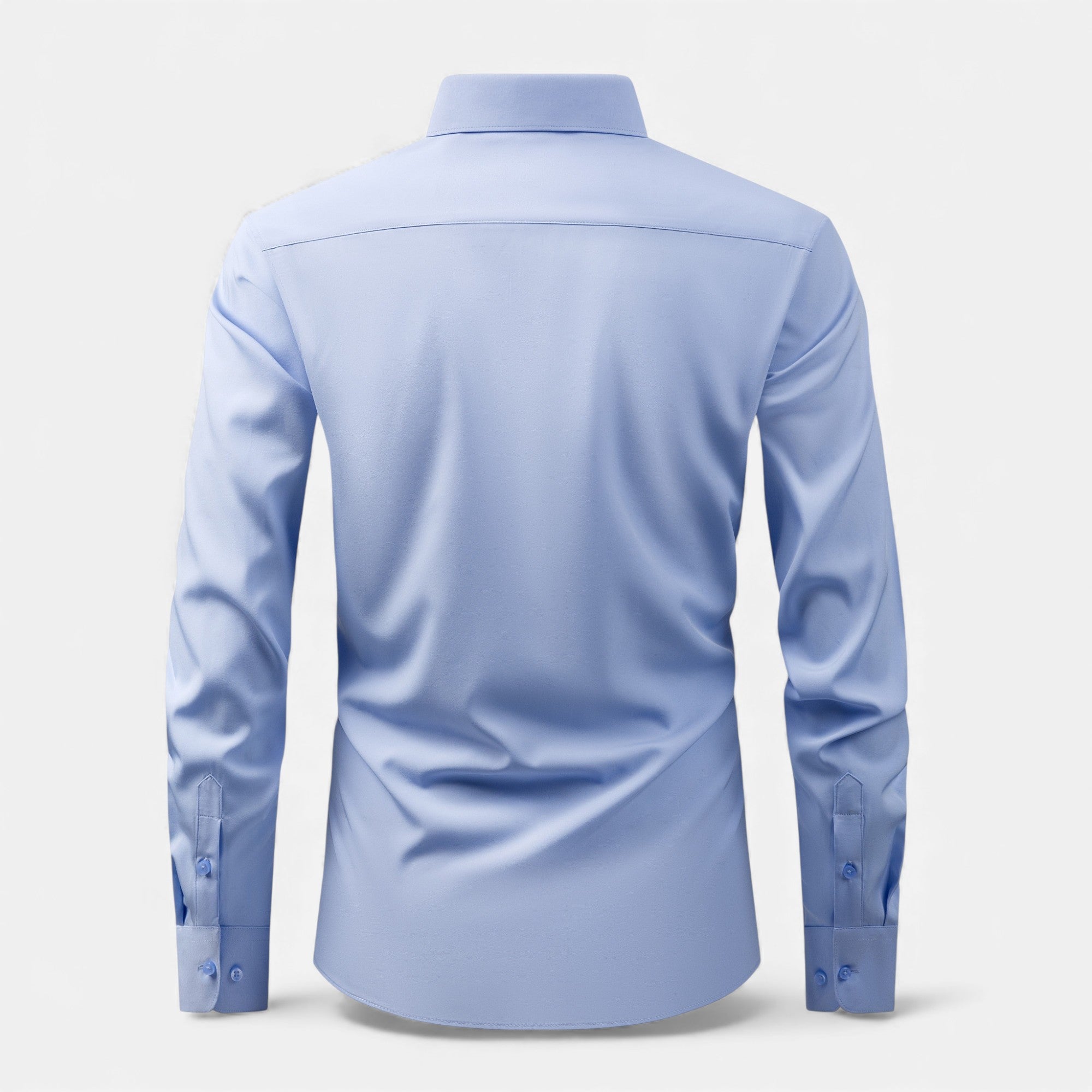 Zarenzio | Men's Polyester Slim-Fit Long Sleeve Business Shirt