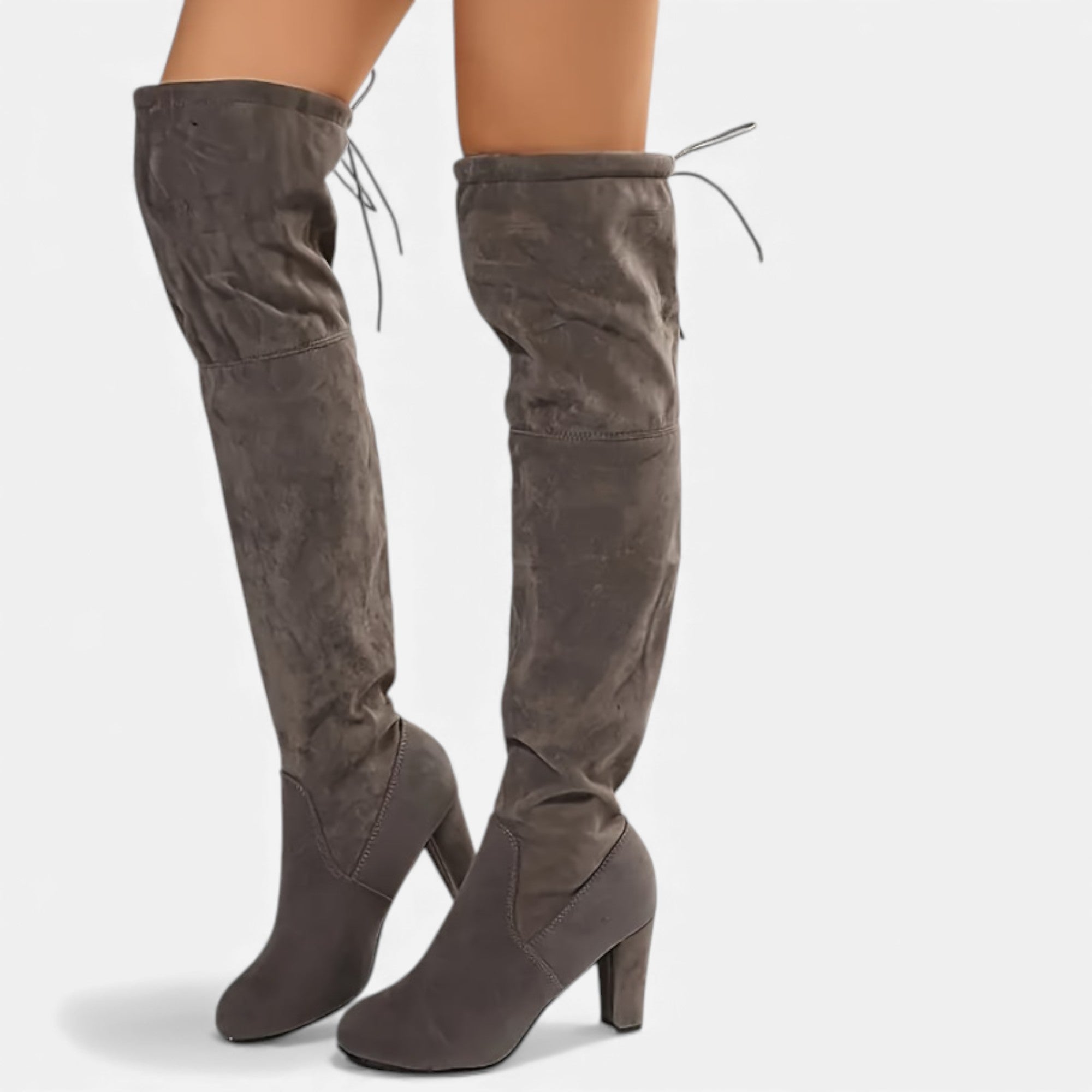 Zarenzio | Women’s Over-the-Knee Slip-On Boot with Chunky Heel