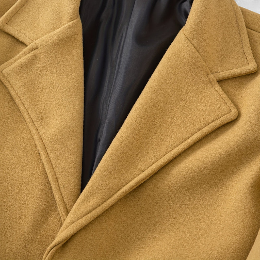 Zarenzio | Men's Polyester Slim-Fit Single-Breasted Trench Coat