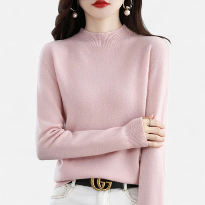 Zarenzio | Women's Wool Cashmere Half-Neck Pullover Sweater