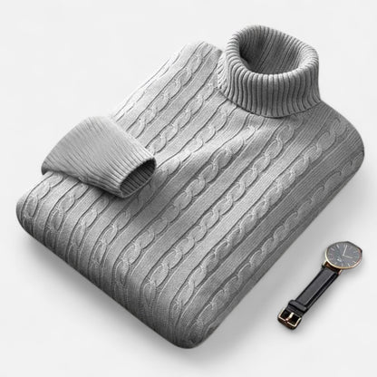 Zarenzio | Men's Polyester Knitted High Neck Turtleneck Sweater