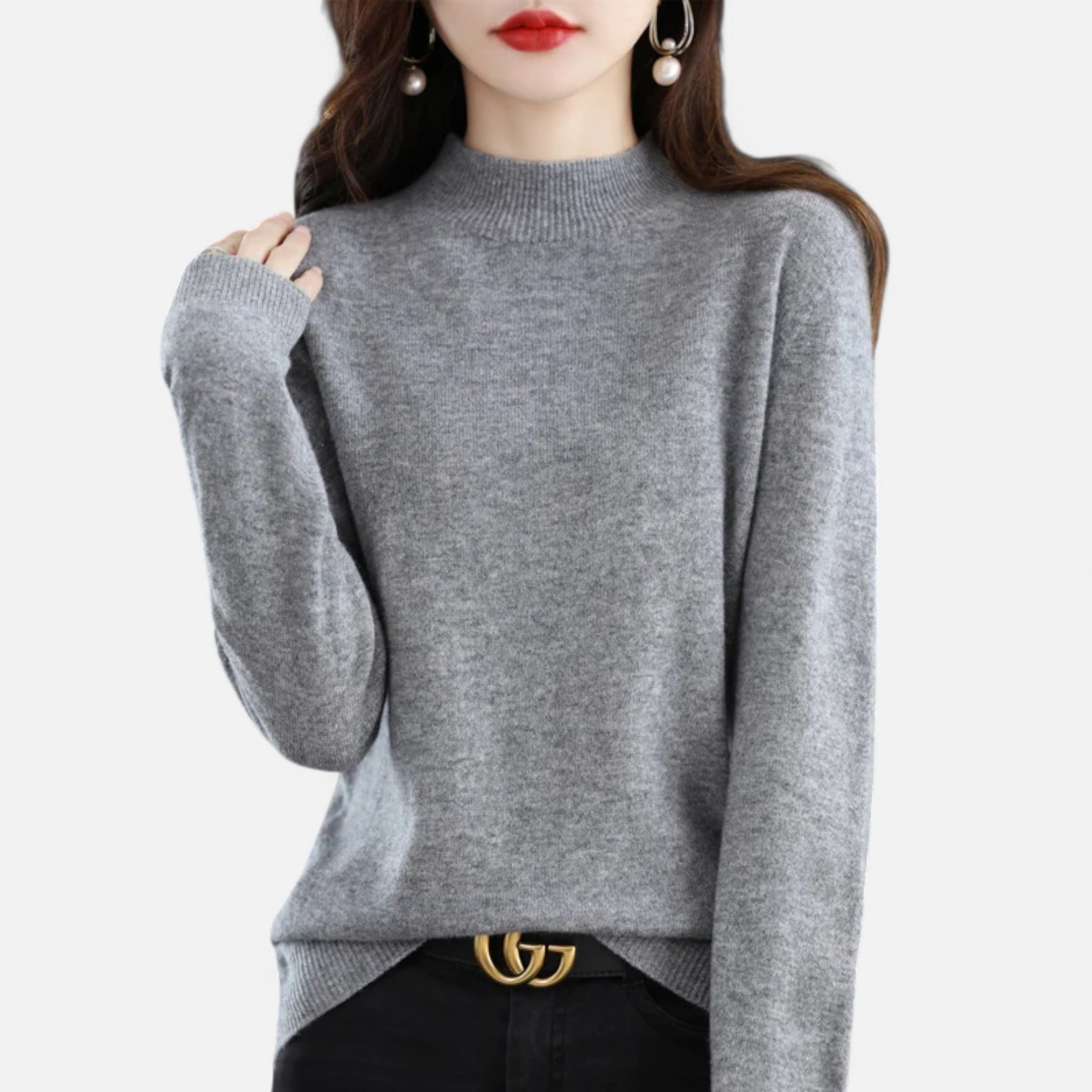 Zarenzio | Women's Wool Half-Neck Pullover Sweater