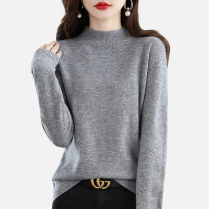 Zarenzio | Women's Wool Cashmere Half-Neck Pullover Sweater