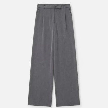Zarenzio | Women's Polyester High Waist Wide Leg Trousers
