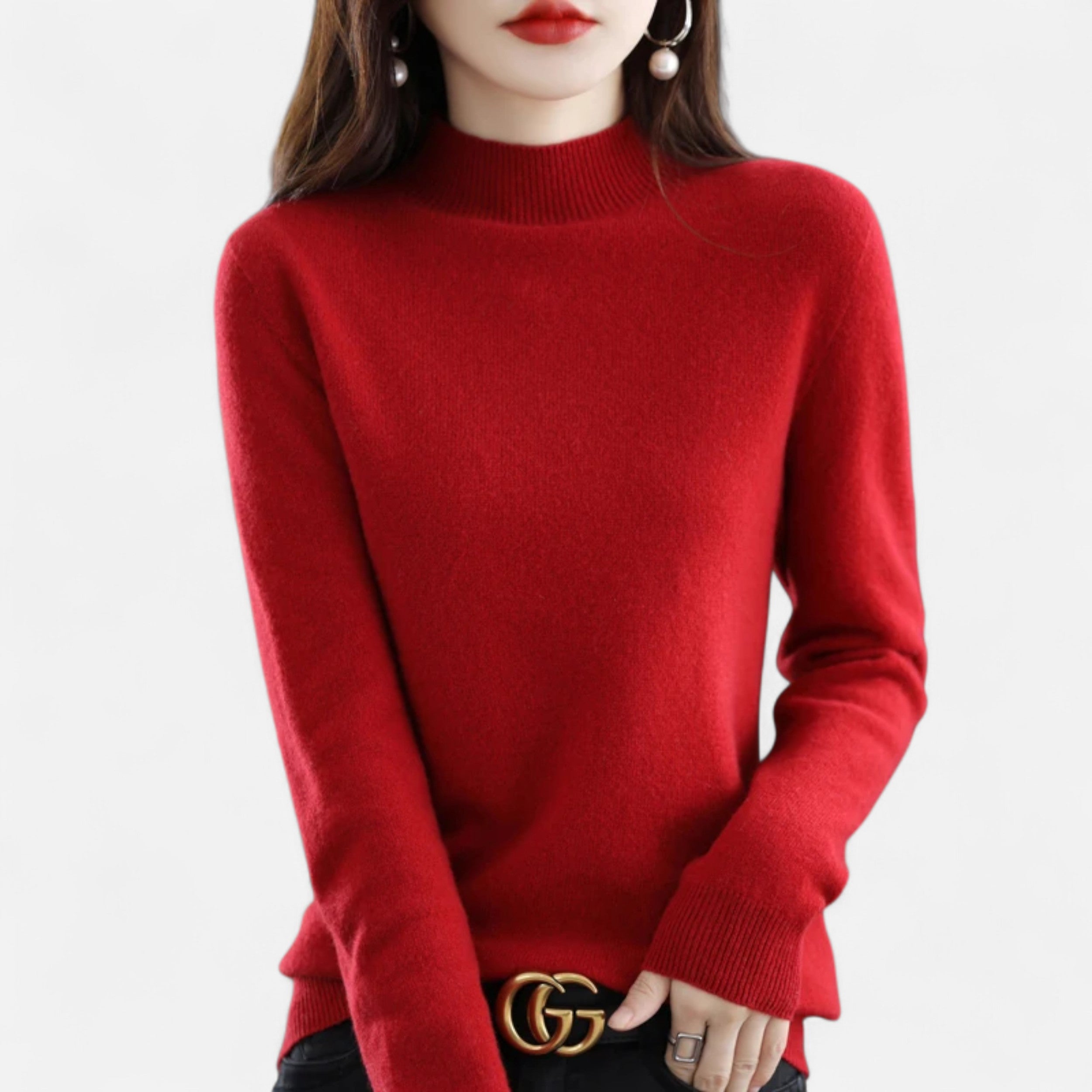 Zarenzio | Women's Wool Half-Neck Pullover Sweater