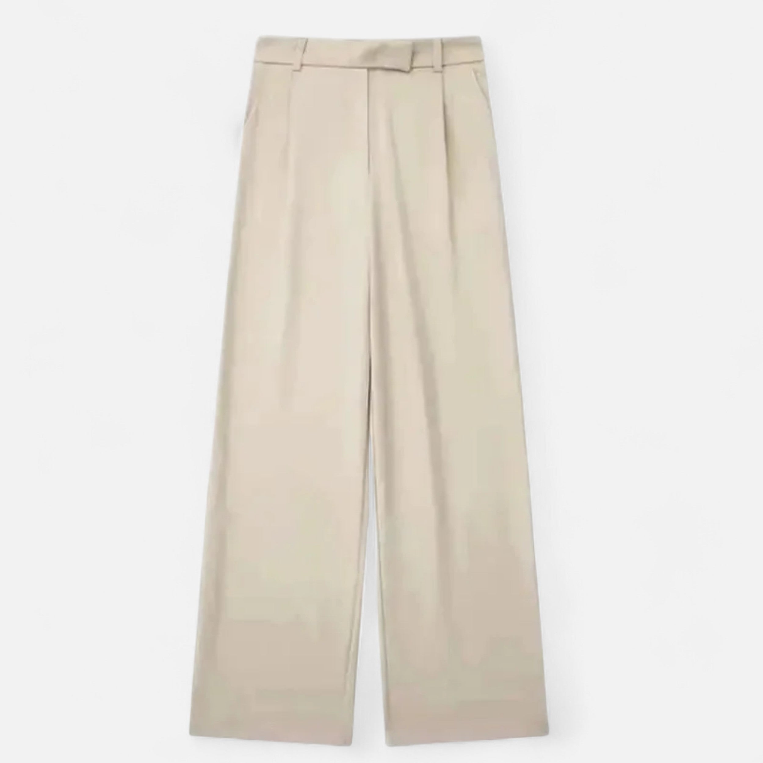 Zarenzio | Women's Polyester High Waist Wide Leg Trousers