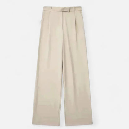 Zarenzio | Women's Polyester High Waist Wide Leg Trousers