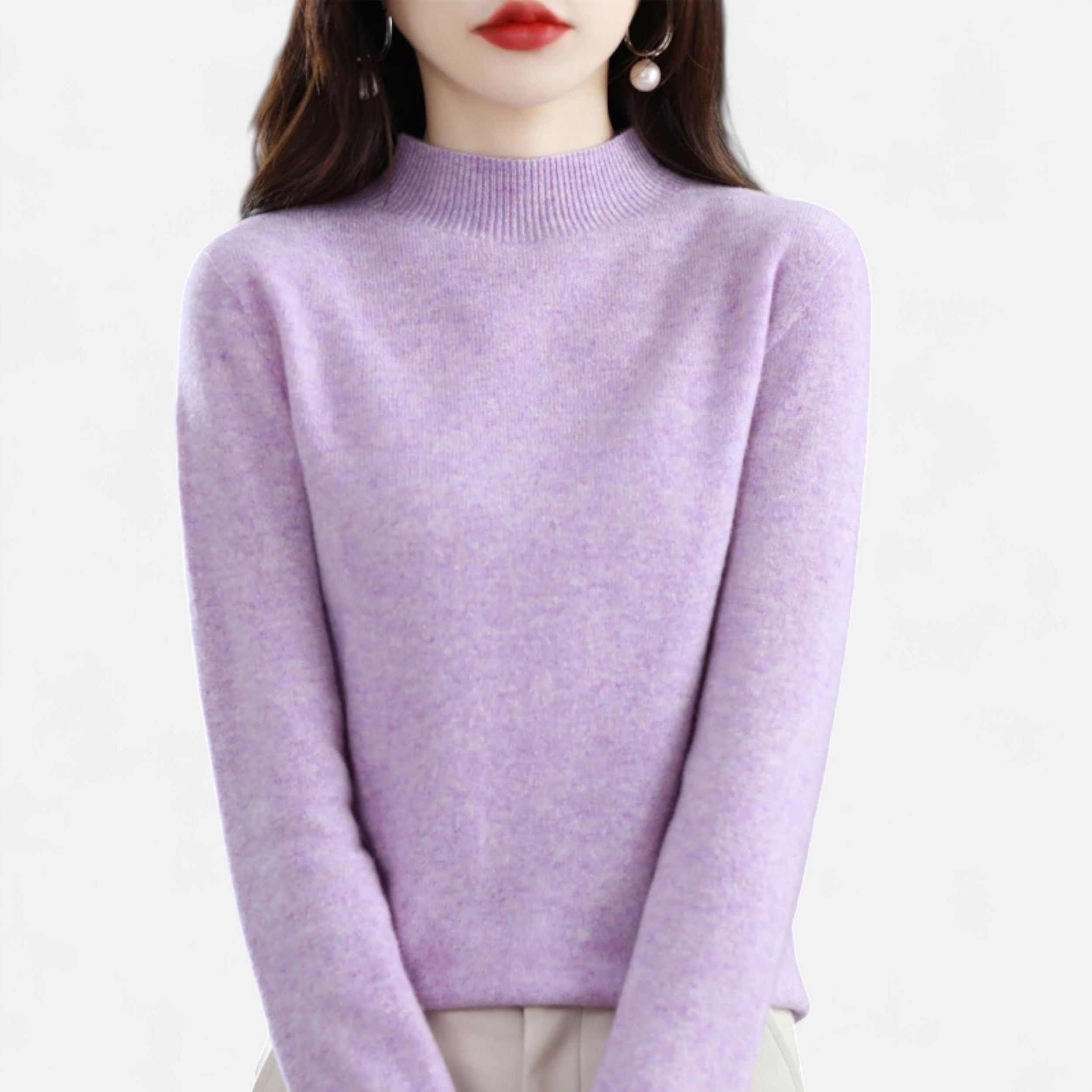 Zarenzio | Women's Wool Half-Neck Pullover Sweater