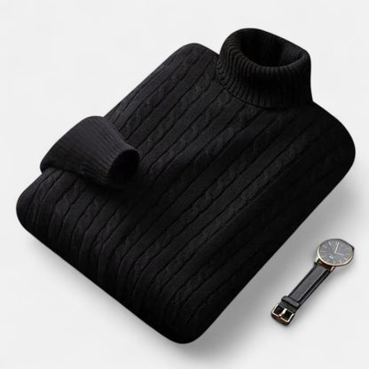 Zarenzio | Men's Polyester Knitted High Neck Turtleneck Sweater
