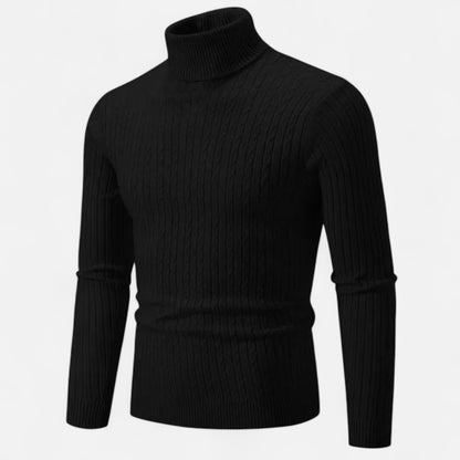 Zarenzio | Men's Polyester Knitted High Neck Turtleneck Sweater
