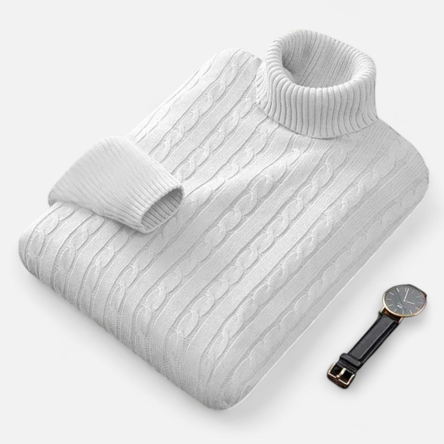 Zarenzio | Men's Polyester Knitted High Neck Turtleneck Sweater
