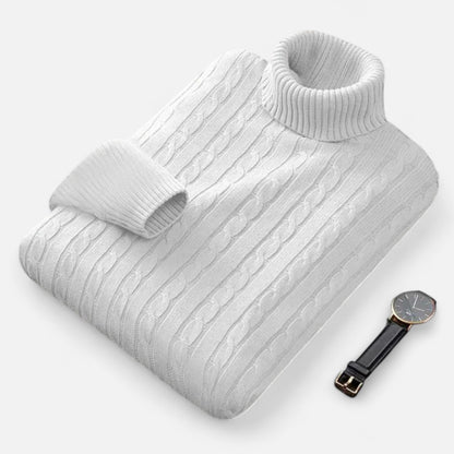 Zarenzio | Men's Polyester Knitted High Neck Turtleneck Sweater