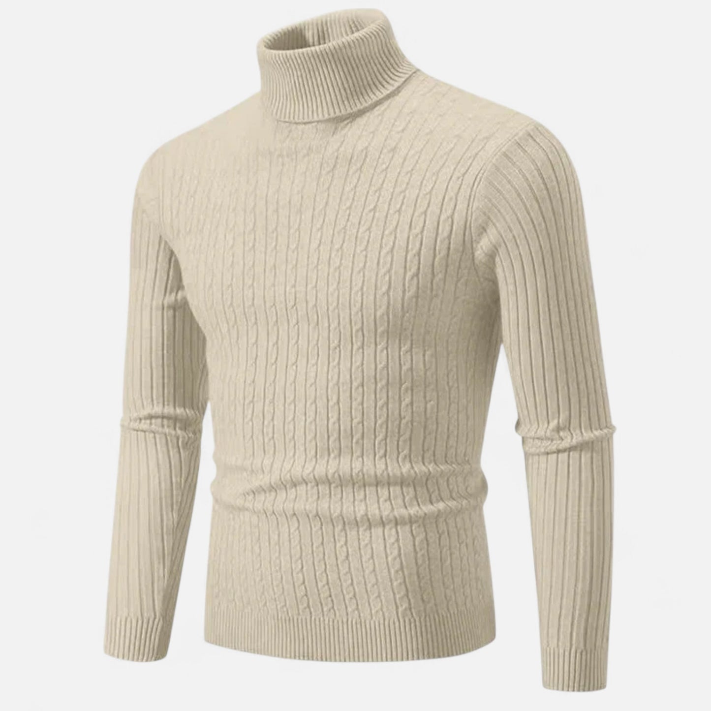 Zarenzio | Men's Polyester Knitted High Neck Turtleneck Sweater