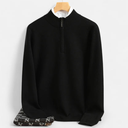 Zarenzio | Men's Wool Half-Zip Pullover Sweater