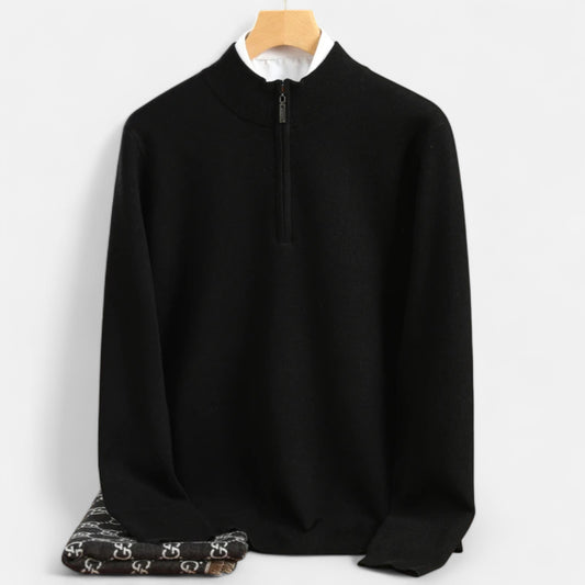 Zarenzio | Men's Wool Half-Zip Pullover Sweater