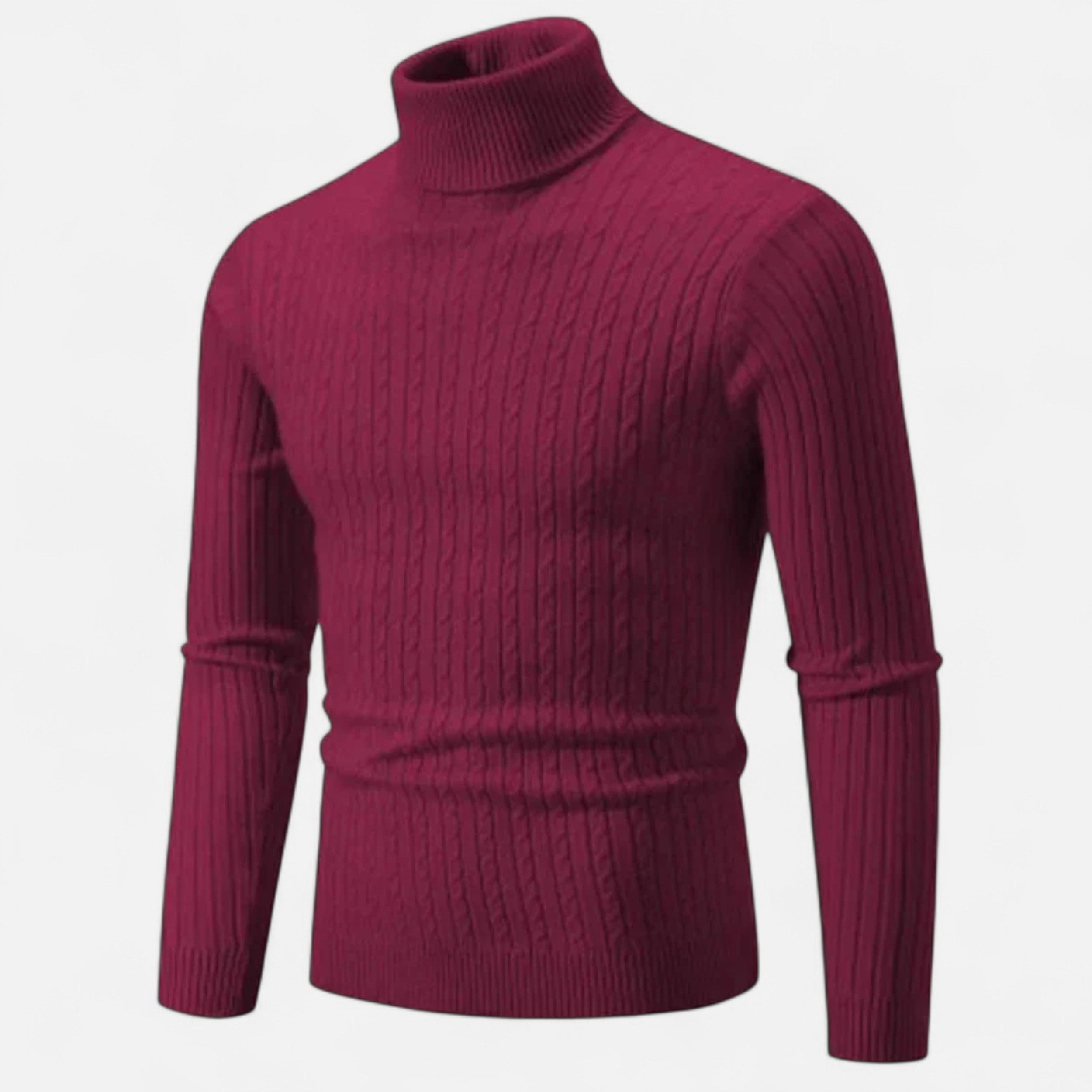 Zarenzio | Men's Polyester Knitted High Neck Turtleneck Sweater