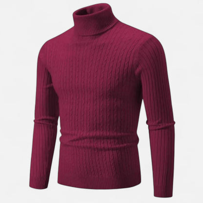 Zarenzio | Men's Polyester Knitted High Neck Turtleneck Sweater